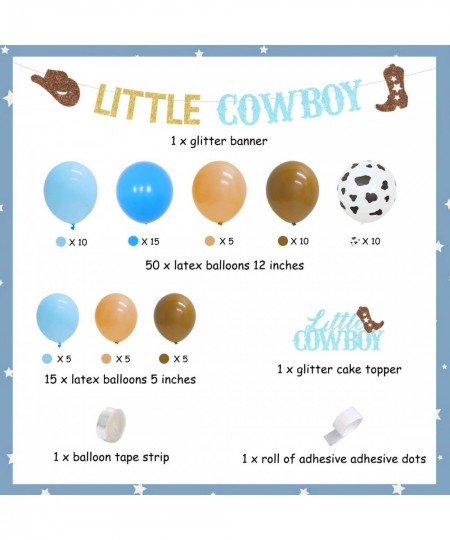 Little Cowboy Baby Shower Decorations for Boy - Random Blue Balloon Garland Arch Kit Western Theme Baby Shower Decorations wi...