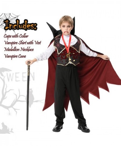 Halloween Gothic Vampire Costume Deluxe Set for Boys Kids Dracula Costume for Halloween Dress Up Party $34.39 - Kids' Costumes