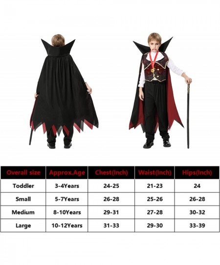 Halloween Gothic Vampire Costume Deluxe Set for Boys Kids Dracula Costume for Halloween Dress Up Party $34.39 - Kids' Costumes