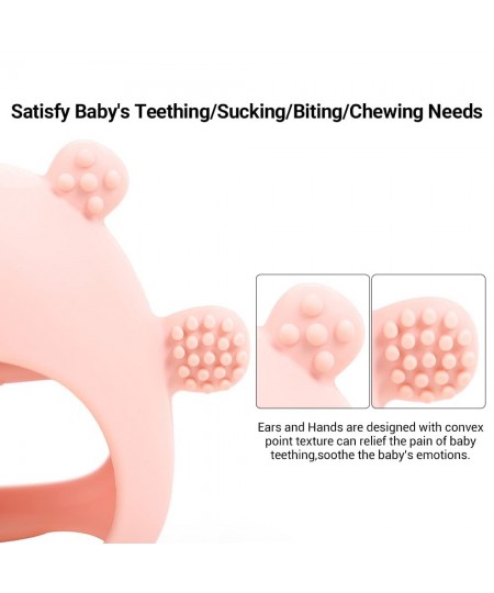 Bear Mitten Baby Teether Anti-Drop Teething Toy for Babies 3+ Months Silicone Teether for Baby Teething Relief Infant Toy for...