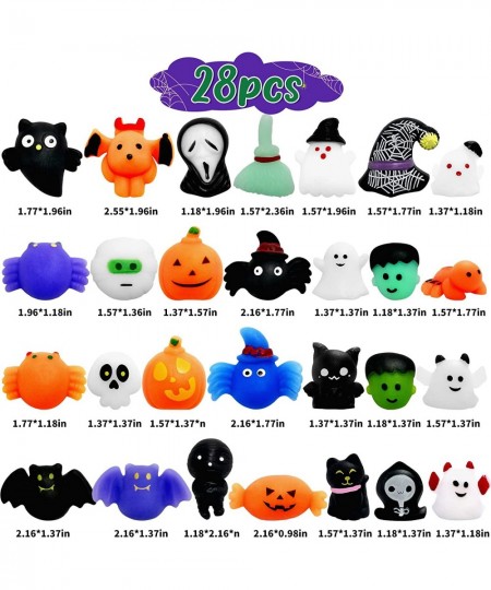 28PCS Halloween Mochi Squishy Toys Halloween Party Favors Pack Squishy Toys Gifts for Kids Boys Girls Birthday Party Gift Cla...