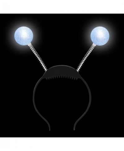 LED Martian Antenna Headband Silver LED Head Boppers Alien Headbands Martian Headbands Set Glowing Alien Headpiece for Kids W...