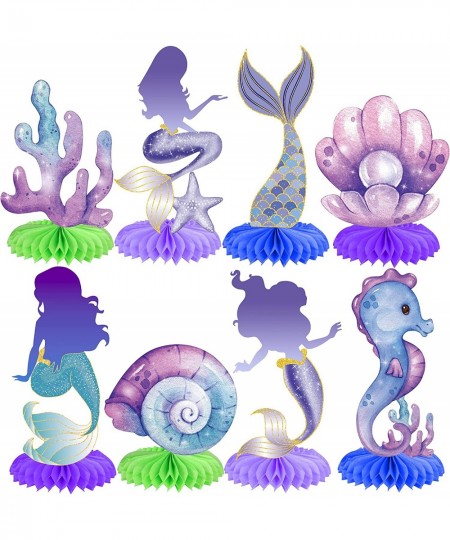 12pcs Mermaid Table Decorations Mermaid Tail Table Honeycomb Centerpieces for Mermaid Birthday Decorations Under The Sea Part...