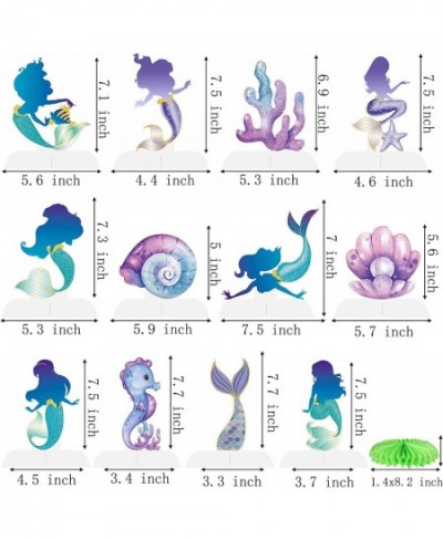 12pcs Mermaid Table Decorations Mermaid Tail Table Honeycomb Centerpieces for Mermaid Birthday Decorations Under The Sea Part...