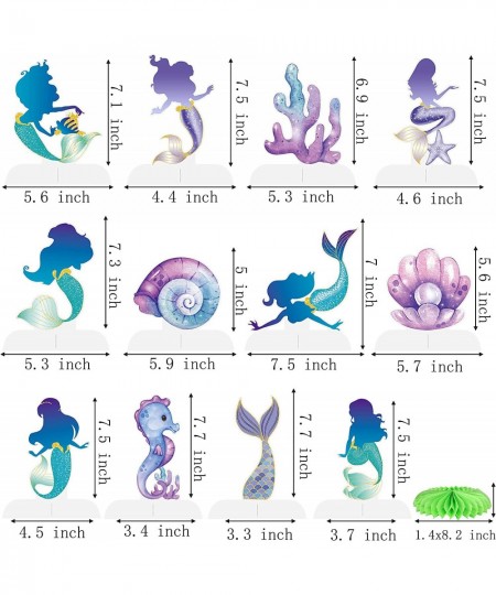 12pcs Mermaid Table Decorations Mermaid Tail Table Honeycomb Centerpieces for Mermaid Birthday Decorations Under The Sea Part...