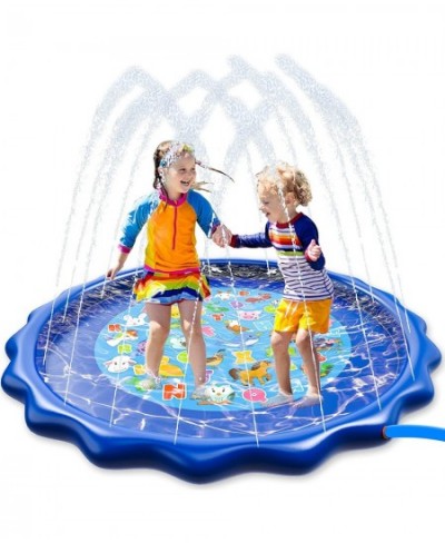 Sprinkler & Splash Play Mat for Learning 68” Outdoor Water Sprinkler Toys – “from A to Z” Alphabet Animals Outdoor Swimming P...