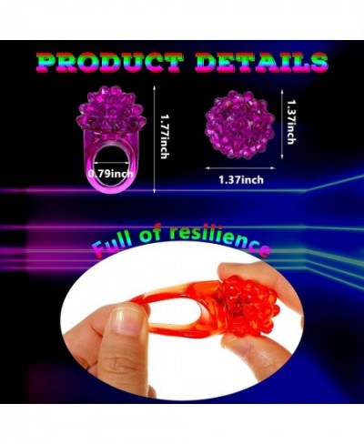 100 Pieces Valentine Day Flashing LED Lights up Bumpy Jelly Rubber Rings Glow in the Dark Rings Finger Toys Blinking Colorful...