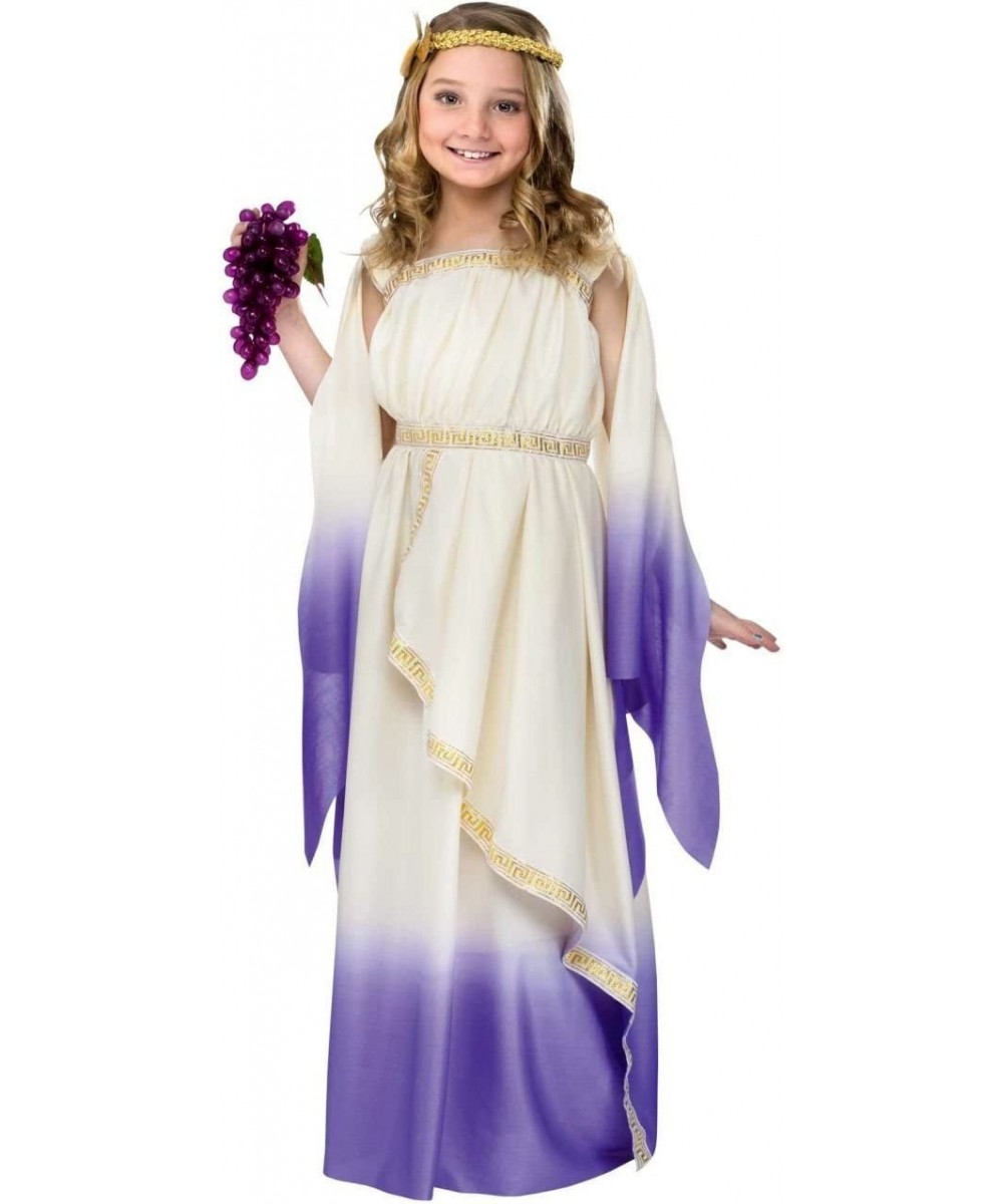 Greek Goddess Kids Costume White Purple - Medium $77.27 - Kids' Costumes