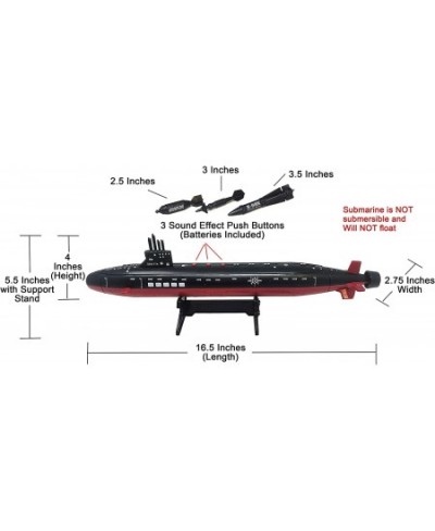 16.5 Inch Toy Black Submarine with Sound Effects and Torpedo $47.39 - Kids' Play Submarines