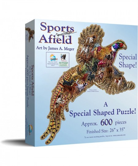 Sports Afield(Pheasant Days) Shaped Jigsaw Puzzle by James Meger 685pc $44.29 - Jigsaw Puzzles