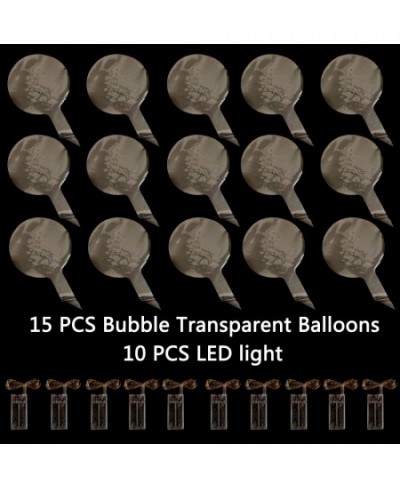 LED Bobo balloons10 PACKS 20 Inches Clear Helium Bobo Balloons with String Lights Helium Style Glow Bubble Balloons for Chris...