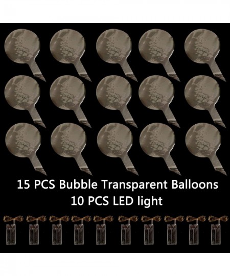 LED Bobo balloons10 PACKS 20 Inches Clear Helium Bobo Balloons with String Lights Helium Style Glow Bubble Balloons for Chris...