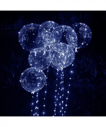 LED Bobo balloons10 PACKS 20 Inches Clear Helium Bobo Balloons with String Lights Helium Style Glow Bubble Balloons for Chris...