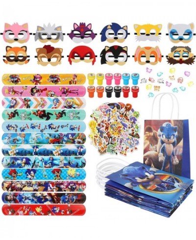 98Pcs Sonic Party Supplies for Kids Boys Girls Sonic Party Favors With Goodie Bags Birthday Carnival Prizes Themed Box Toys f...