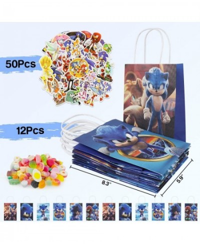 98Pcs Sonic Party Supplies for Kids Boys Girls Sonic Party Favors With Goodie Bags Birthday Carnival Prizes Themed Box Toys f...