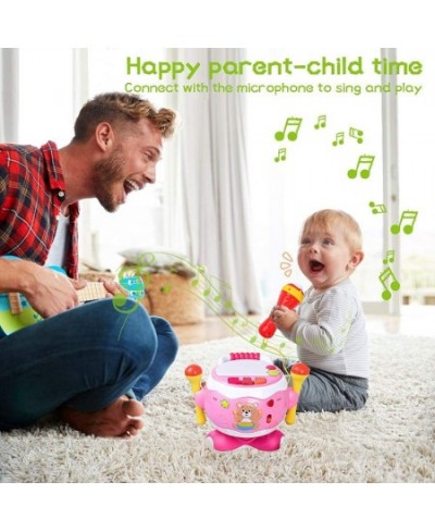 Baby Drum Set Kids Drum Set with Microphpne&Lights Baby Drums Toy for Girls Little Piano Keyboard Toy for Infant Music Drum T...