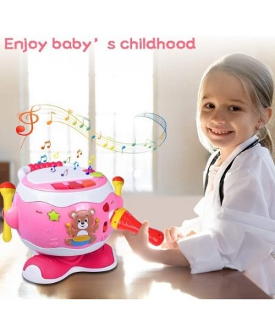 Baby Drum Set Kids Drum Set with Microphpne&Lights Baby Drums Toy for Girls Little Piano Keyboard Toy for Infant Music Drum T...