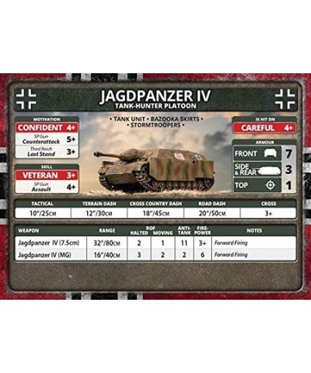 Flames of War: Late War: German: Jagdpanzer IV Tank-Hunter Platoon (GBX151) $76.70 - Game Accessories