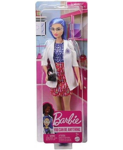 Scientist Doll (12 Inches) Blue Hair Color Block Dress Lab Coat & Flats Microscope Accessory Great Gift for Ages 3 Years Old ...