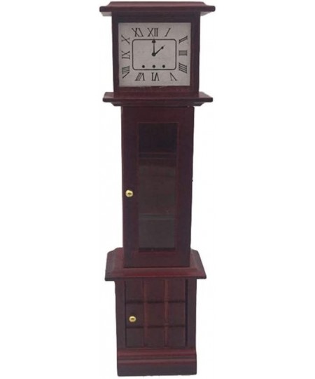 Dollhouse Decoration Accessories 1:12 Dollhou Miniature Living Room Vintage Wooden Grandfather Clock Brown $21.26 - Dollhouse...