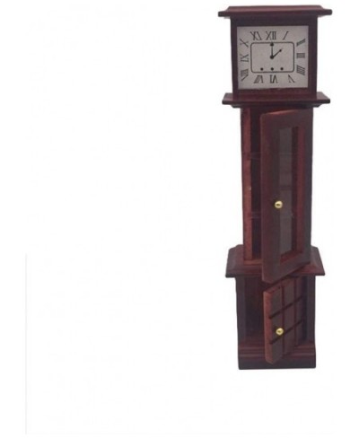 Dollhouse Decoration Accessories 1:12 Dollhou Miniature Living Room Vintage Wooden Grandfather Clock Brown $21.26 - Dollhouse...