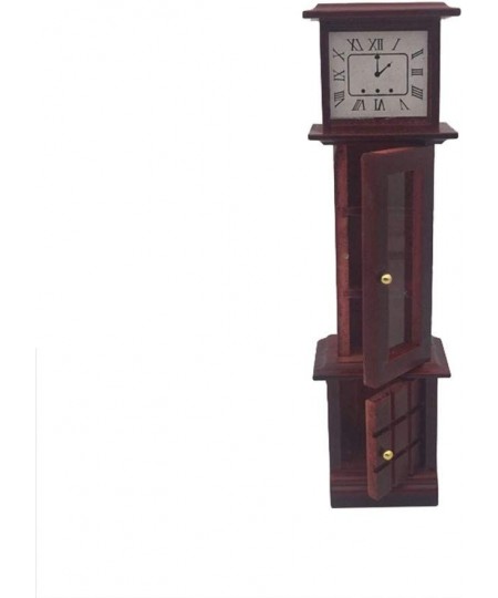 Dollhouse Decoration Accessories 1:12 Dollhou Miniature Living Room Vintage Wooden Grandfather Clock Brown $21.26 - Dollhouse...