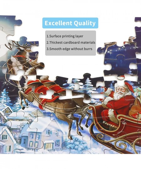 100 Piece Puzzles for Kids Santa's Sleigh Christmas Puzzle Puzzles for Kids Ages 4-8 8-10 Christmas Jigsaw Puzzles Toys for C...