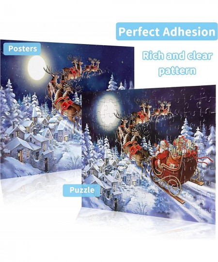 100 Piece Puzzles for Kids Santa's Sleigh Christmas Puzzle Puzzles for Kids Ages 4-8 8-10 Christmas Jigsaw Puzzles Toys for C...