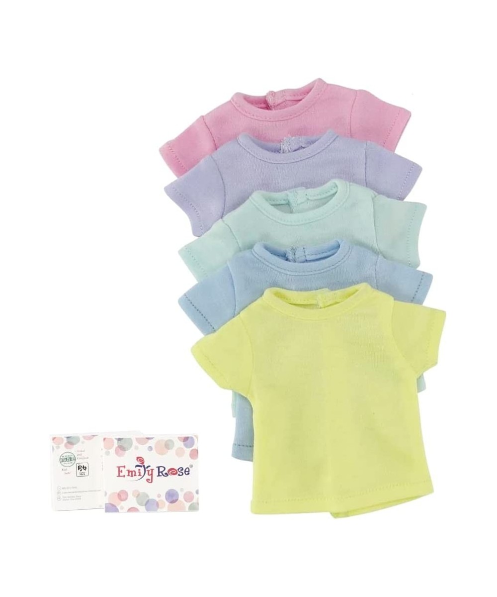 14 Inch Doll Clothes Rainbow Pastels 5 Pack Doll T-Shirts Tees Value Gift Set - for Kids Girls Craft Activity | Gift Boxed! |...