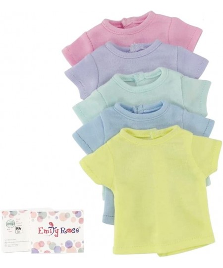 14 Inch Doll Clothes Rainbow Pastels 5 Pack Doll T-Shirts Tees Value Gift Set - for Kids Girls Craft Activity | Gift Boxed! |...