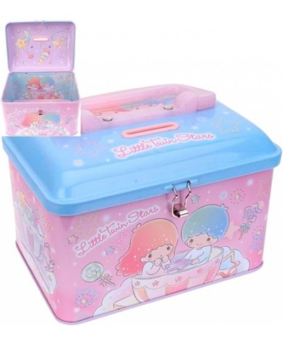 Little Twin Stars Money Coin Bank Tin Saving Box Case with Lock & Handle $47.02 - Money & Banking Play Toys