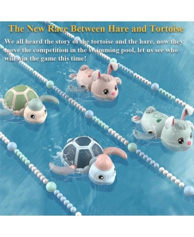 Windup Hare & Tortoise Bath Toy Wind-up Rabbit Water Toy Clockwork Swimming Turtle Tub Toy Bathtub Rabbit Turtle Floating Toy...