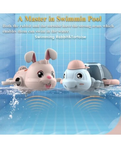 Windup Hare & Tortoise Bath Toy Wind-up Rabbit Water Toy Clockwork Swimming Turtle Tub Toy Bathtub Rabbit Turtle Floating Toy...