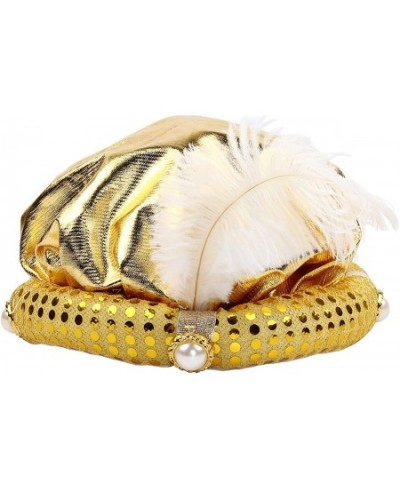 Gold Gypsy Fortune Teller Arabian Hat Feather Plume Hats Costume Set Party Decor $18.22 - Kids' Party Hats