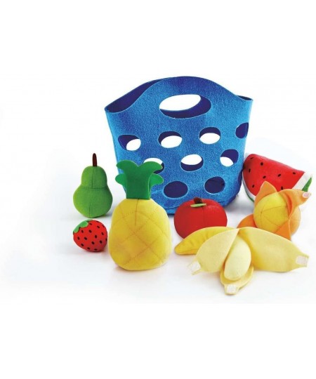 Toddler Fruit Basket |Soft Pretend Food Playset for Kids Fruit Toy Basket Includes Banana Apple Pineapple Orange and More Blu...