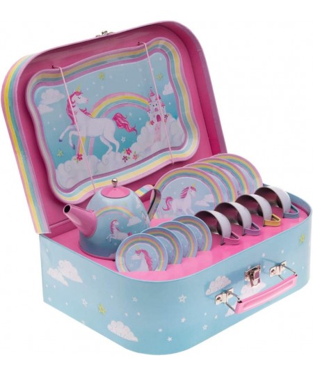 Rainbow Unicorn Gift Set - Musical Jewelry Box and Pretend Tea Set - Unicorn Gifts for Girls $62.54 - Children's Jewelry Boxes