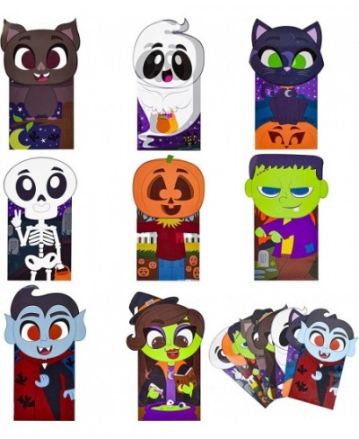 32 Pcs Halloween Treat Bags Die-Cut Flip Over Paper Bags with 8 Halloween Character Designs Trick or Treat Halloween Gift Bag...