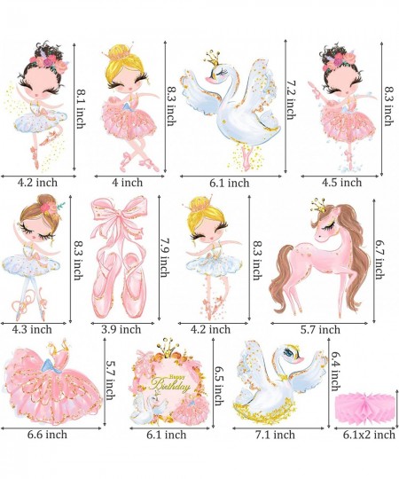 11Pcs Ballerina Honeycomb Centerpieces Ballerina Birthday Party Supplies Swan Ballet Girls Party Table Decoration for Balleri...