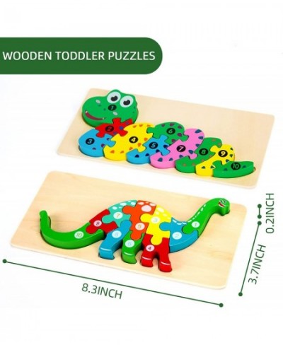 Wooden Toddler Puzzles 2PCS Animal Puzzles Montessori Toys Small Snake Dinosaur Jigsaws for Kids Ages 2 3 4 5 6 $17.62 - Jigs...