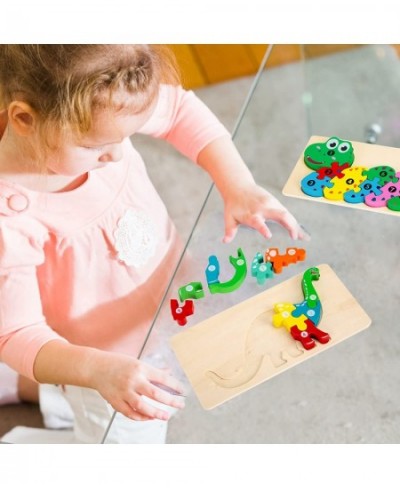 Wooden Toddler Puzzles 2PCS Animal Puzzles Montessori Toys Small Snake Dinosaur Jigsaws for Kids Ages 2 3 4 5 6 $17.62 - Jigs...