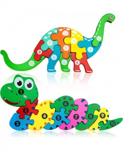 Wooden Toddler Puzzles 2PCS Animal Puzzles Montessori Toys Small Snake Dinosaur Jigsaws for Kids Ages 2 3 4 5 6 $17.62 - Jigs...