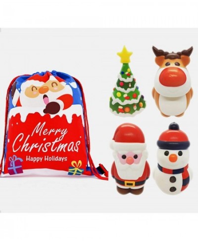 4-Piece Santa Jumbo Squishies Pack with Christmas Drawstring Bag Slow Rising Pack Gifts for Christmas (Red) $33.96 - Miniatur...