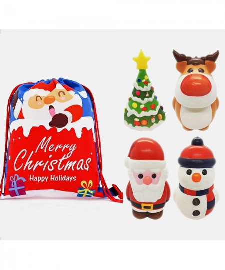 4-Piece Santa Jumbo Squishies Pack with Christmas Drawstring Bag Slow Rising Pack Gifts for Christmas (Red) $33.96 - Miniatur...