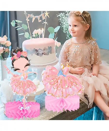 11Pcs Ballerina Honeycomb Centerpieces Ballerina Birthday Party Supplies Swan Ballet Girls Party Table Decoration for Balleri...