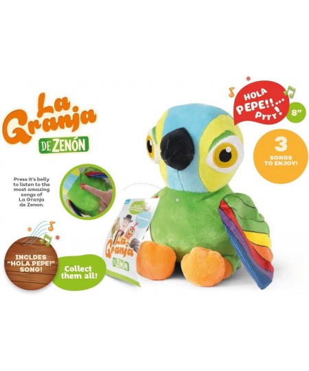 La Granja De Zenon Lorito Pepe 8 in. Musical Plush Granja De Zenon El Reino Infantil $43.79 - Plush Interactive Toy Figures