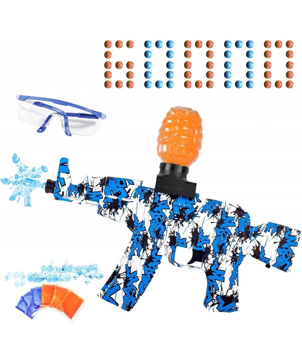 Electric Gel Ball Blaster for Kids AKM-47 Splatter Ball Blaster with 60000 Water Beads and Goggles for Outdoor Shooting-Fight...