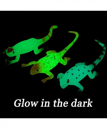 Glow in The Dark Lizard Set 12 Pack Stretchy Realistic Reptile Toy Set for for Kids Boys Girls Great for Birthday Themed Part...