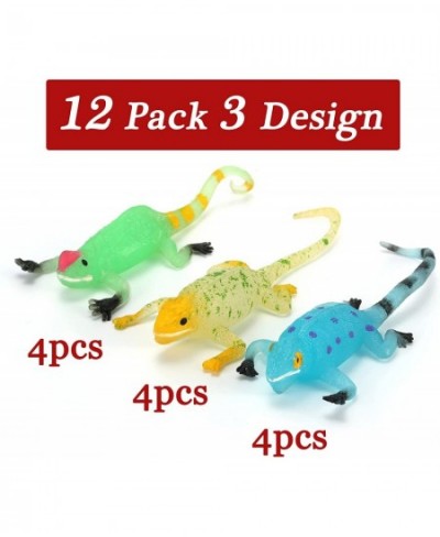 Glow in The Dark Lizard Set 12 Pack Stretchy Realistic Reptile Toy Set for for Kids Boys Girls Great for Birthday Themed Part...