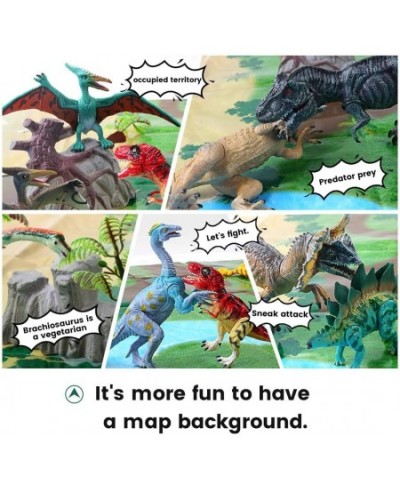 21PCS Dinosaur Toys with 5"-10" Realistic Dinosaur Figures with Movable Jaws Kids Activity Play Mat to Create a Dino World In...