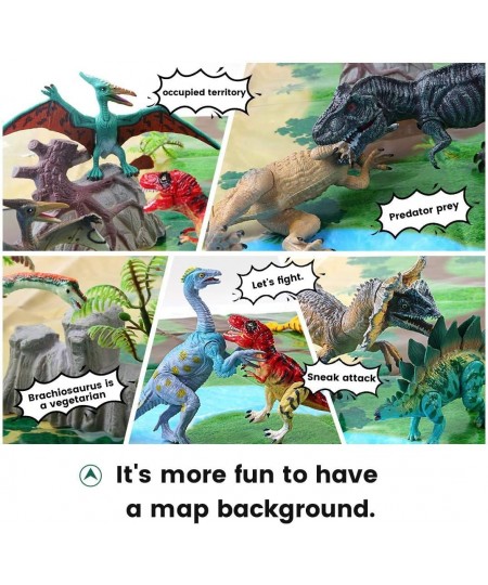 21PCS Dinosaur Toys with 5"-10" Realistic Dinosaur Figures with Movable Jaws Kids Activity Play Mat to Create a Dino World In...